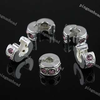 SILVER STOPPER CLIP/LOCKS EUROPEAN CHARM BEADS JEWELRY FINDINGS FIT 