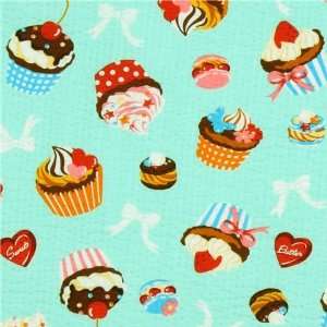  Japanese Cosmo fabric cupcakes macaroons light green (Sold 