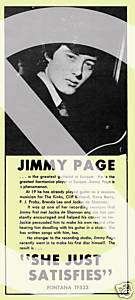 Jimmy Page She Just Satisfies Record Ad 1965  