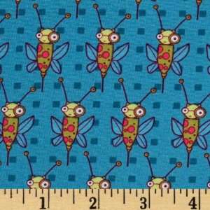  44 Wide Garden Friends Ivy League Bees Teal Fabric By 