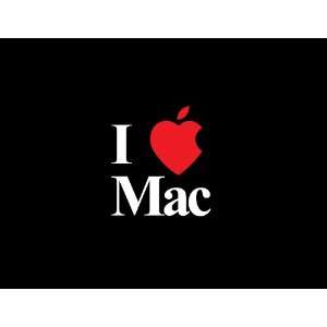  I Heart Mac Apple Sticker Decal Peel and Stick. White and 