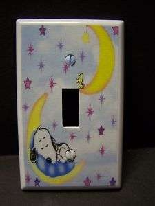 BABY SNOOPY ON CLOUDS LIGHT SWITCH COVER PLATE  