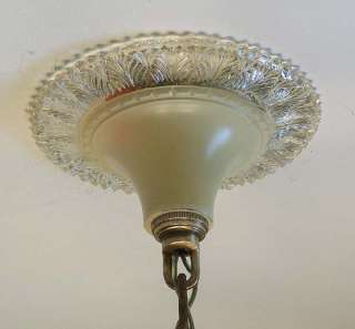   ))) 1930s INCREDIBLE ART DECO Ceiling Light CHANDELIER glass  
