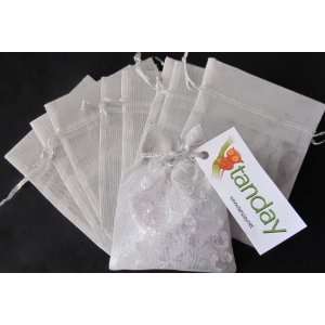  Tanday 12 Metallic Silver Premium Sheer Organza Gift Bags 