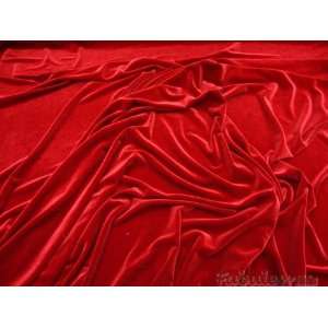  Red Spandex Stretch Velvet Fabric Per Yard Arts, Crafts 