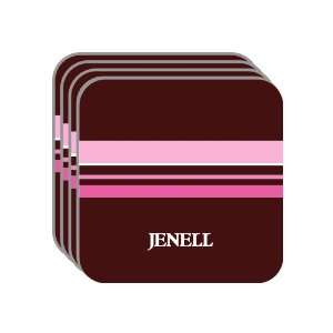 Personal Name Gift   JENELL Set of 4 Mini Mousepad Coasters (pink 