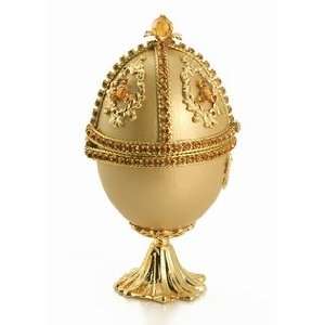  Jeweled Collectible Egg   Topaz Swarovski Crystal 