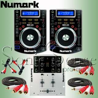Numark NDX 400 Pair Scratch /CD DJ Decks M101 Mixer Extended 
