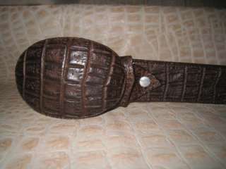 Embossed Alligator Chocolate Brown Belts  