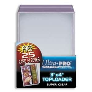  3 x 4 Ultra Pro Premium Top Loaders and FREE Soft Sleeves 