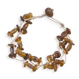  8 inches Triple Strand Cord Bracelet with Baltic Amber 