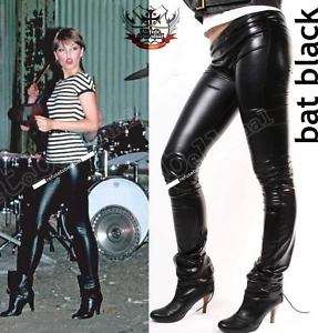 PUNK leather SHINY RUBBER LATEX BLACK tights LEGGINGS S  