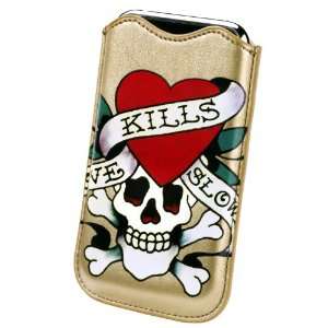    Ed Hardy iPhone 3G Sleeve LKS   Gold Cell Phones & Accessories