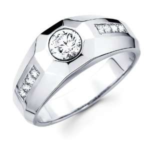   Solitaire Diamond Ring 14k White Gold (0.45 CTW), Size 10.5 Jewel
