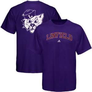 adidas Linfield College Wildcats Purple Relentless T shirt 