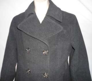 KENNETH COLE Charcoal Wool Pea Coat Jacket Womens M Medium NWT Peacoat 