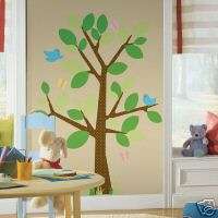   TREE BiG Wall Mural Stickers Room Decor Nursery Decals Kids Dots Bird