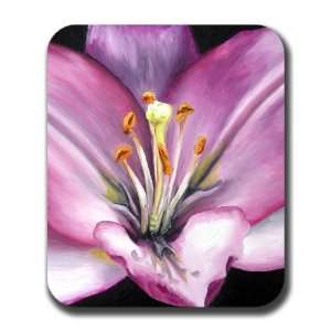 Pink Lily Flower Art Mouse Pad