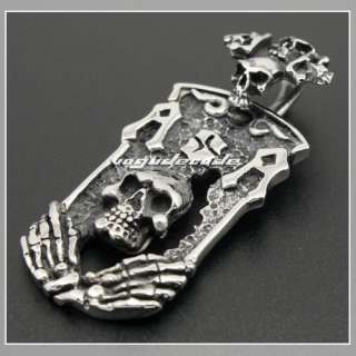 Skull Dog Tag 316L Stainless Steel Men`s Pendant & Necklace 3G003 