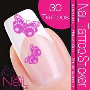  Nail Tattoo Sticker Butterfly   lilac Beauty