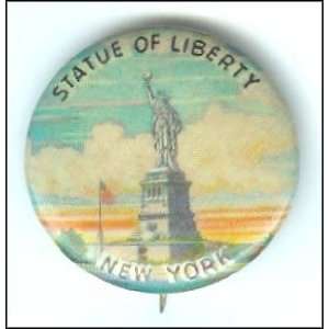  Vintage Statue of Liberty Pin Back Button 1940 Everything 
