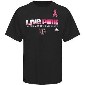  adidas Texas A&M Aggies Live Pink Gradient T Shirt   Black 