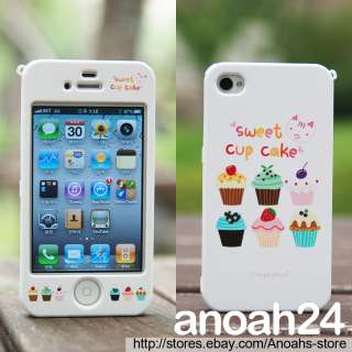   CUPCAKE/HAPPYMORI iphone4, 4S Korean white cute case cover  