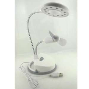  USB Bright LED Lamp with Fan, Adjustable Arms Electronics
