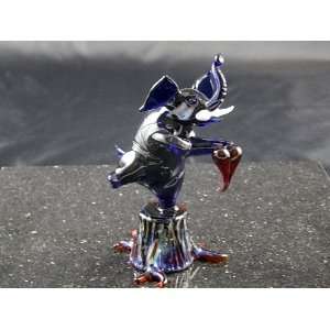  Paul Labrie   Dancing Elephant with Heart Art Glass 