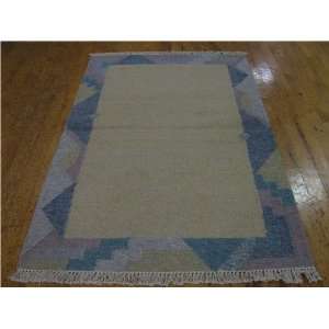 40 x 511 Tan Wool Kilim Rug Furniture & Decor
