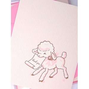  hello lucky pink lambie thank you letterpress boxed notes 