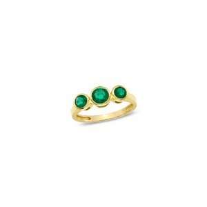   Lab Created Emerald Three Stone Ring in 10K Gold emerald Jewelry