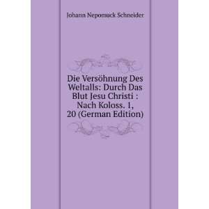   Nach Koloss. 1, 20 (German Edition) Johann Nepomuck Schneider Books