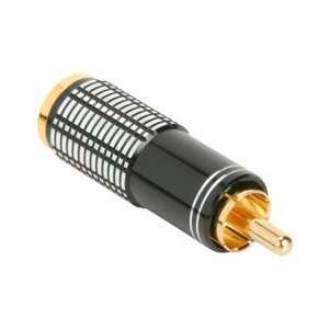  Gold RCA Super Plug Black 8.3mm Cable Entry Electronics