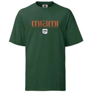  Nike Miami Hurricanes Green Practice IV T shirt Sports 