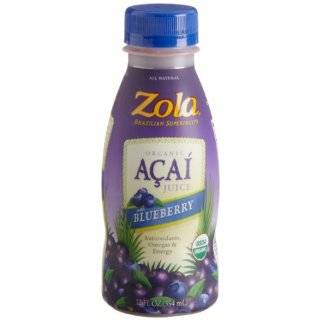 Zola Brazilian Superfruits Acai Juice with Blueberry, 12 Ounce Bottles 