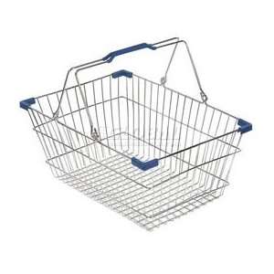  Wire Hand Basket 28 Liter With Blue Plastic Grips