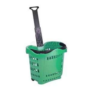  Rolling Plastic Hand Basket 43 Liter Green