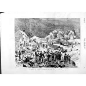    1875 FLOODS MONMOUTHSHIRE WALES PEOPLE TREES HOUSES