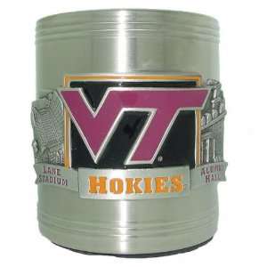   Tech Hokies Stainless Steel & Pewter Can Cooler