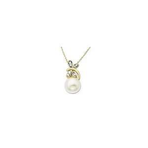 ZALES Cultured Freshwater Pearl and Diamond Accent Butterfly Pendant 