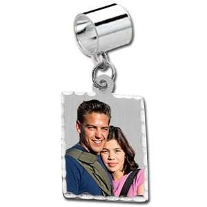   Sterling Silver Petite Rectangle Pandora Style Picture Charm Jewelry