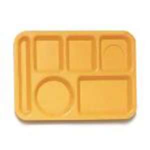  Lunch Tray, 6 Compartment, Left handed, Tropical Yellow, ABS Plastic 