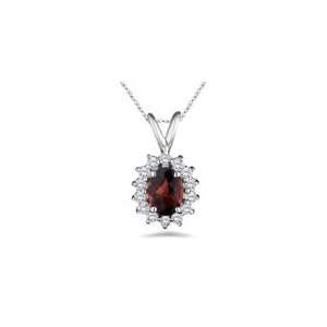  0.48 Cts Diamond & 3.02 Cts Garnet Pendant in Platinum 