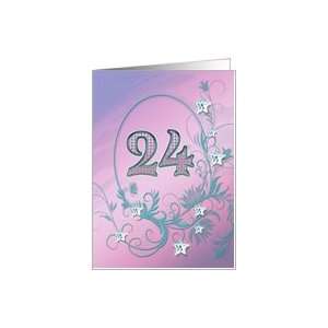  24th Birthday card with diamond stars effect Card Toys 