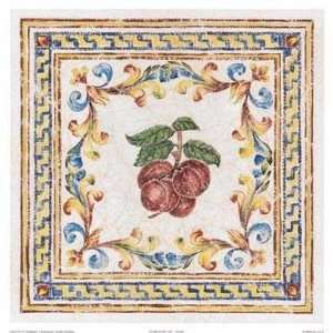  Florentine Tiles Plum Poster Print