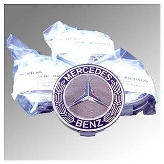 Mercedes Benz four Blue Classic Logo Wheel Center Cap Set