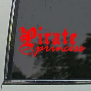  Pirate Princess Red Decal Car Truck Bumper Window Red 