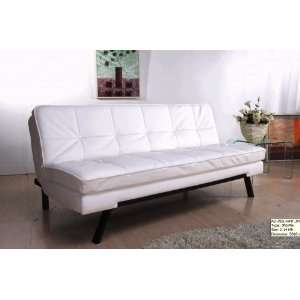 San Ramon Double Cushion Leather Convertible Sofa (White) (71H x 42W 