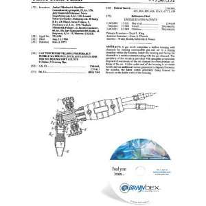  NEW Patent CD for GAS TORCH FOR WELDING PREFERABLY FUSIBLE 